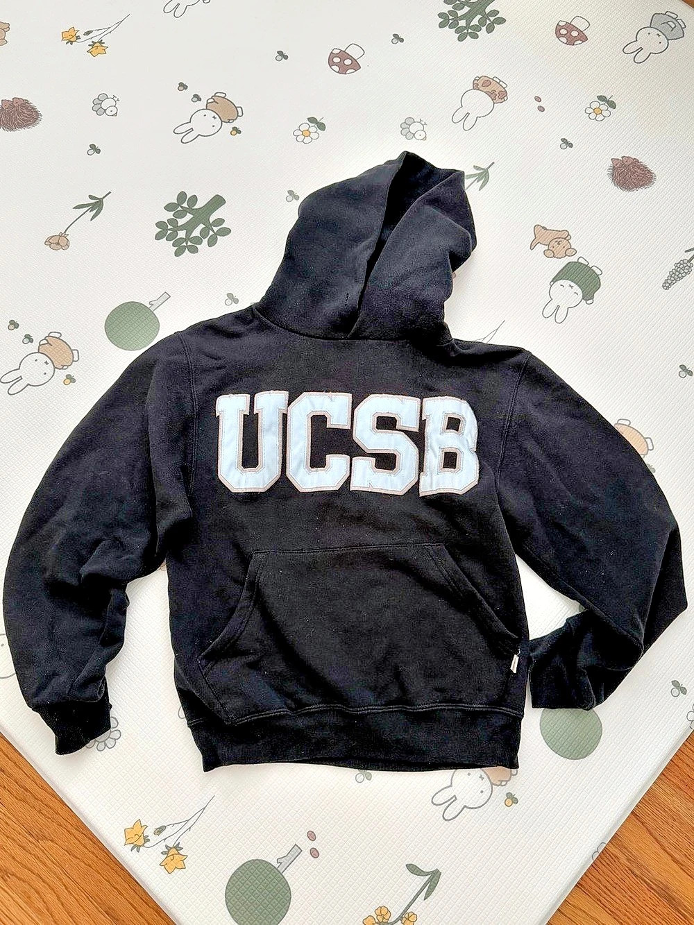 Russell Athletic UCSB Applique Pullover Hoodie XS Black & White